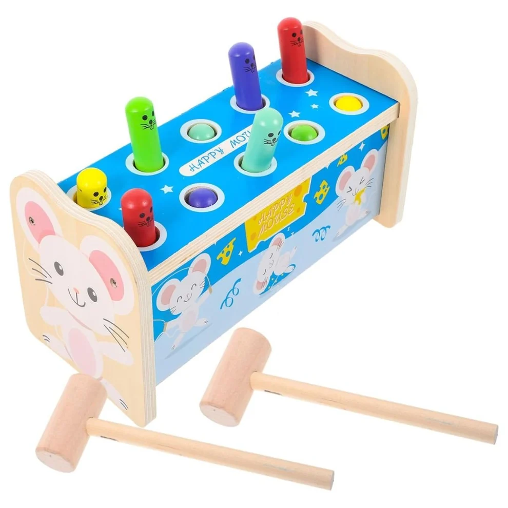 Wooden Hammering Toy | Mouse Hammer Toy +36 months